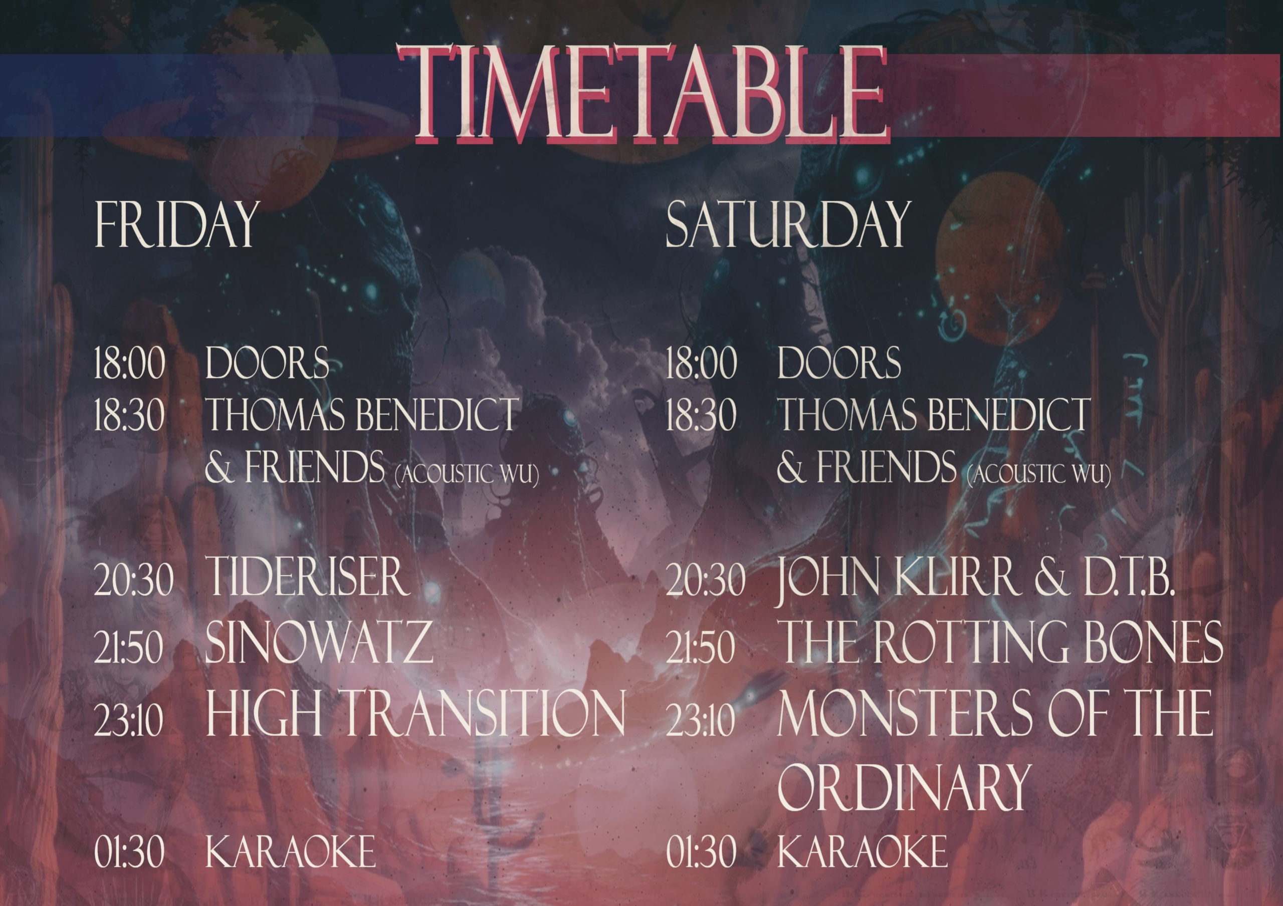 TG26 Timetable